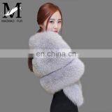 2016 Fashion Luxury Bride Lady Winter Shawl / Real White Fox Fur Shawl thumbnail-6
