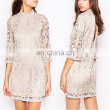 Alibaba China Factory Ladies Casual Short Sleeve Lace Evening Dress
