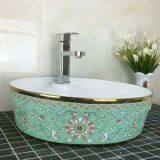 Ceramic Green Beautiful Color Bathroom Sink Wash Basin