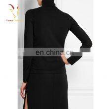 Women Fashionable Black Turtle Neck Cashmere Pullover Sweater thumbnail-2
