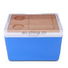 Wholesale Eco Friendly Gint 11L pu Foam Food Grade OEM Insulated Outdoor Cooler Box With Wooden Lid Picnic Portable Cooler Box thumbnail-1