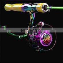 Металлический катушка для спиннинга Metal 14+1BB 1000-6000 с усилием торможения 25 кг, двухцветный, с интегрированным металлическим подвесом, с эффектом аурального переливания цвета thumbnail-4