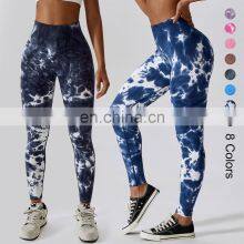 Yoga Leggings Pants Women Hot Girls Yoga Pants Custom Sexy High Waist Tie Dye New Sport Fitness Seamless Yoga Leggings For Women thumbnail-1