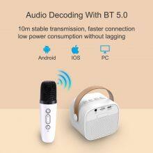 Portable OEM Factory Mini Bluetooth Speaker With Microphone Wireless Dual Audio For Home Party Karaoke Singing thumbnail-5