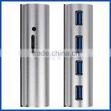 Aluminium Housing 5Gbps 4port USB 3.0 Hub With LED Light for Macbook thumbnail-3