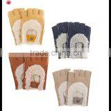 Ladies Fashion Fingerless Double Face Integration Fur Gloves thumbnail-1