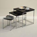 Nesting Table/ Black Glass Nesting table