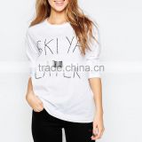 Ski Ya embro t-shirt girls fashion dress design summer 2016 apparel suppliers