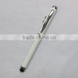 white color 3 in 1 multifunctional touch screen pen ,white light ,red laser for promotion