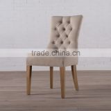 Modern fabric and solid wood dining chair XJ3430