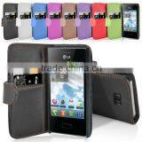 Wallet Stand Leather Mobile Phone Case Cover for LG E400 Optimus L3 thumbnail-1