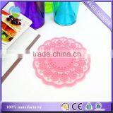 Buy Custom Pink Hollow Out Cutout Flowers Design Rubber Cup Mat Coaster thumbnail-1