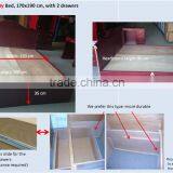 Saudi Arabic Market University Apartment Mohogany Twin Size Bed With Drawer thumbnail-2