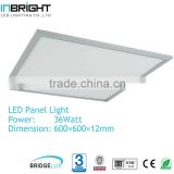36W led panel light 600x600 for office lighting use