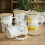 11oz white ceramic mug mugs with animals handle