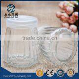 Hot Selling 100ml Striped Glass Pudding Bottle Milk Bottle