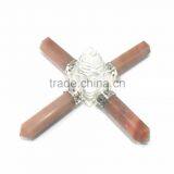 Wholesale Of Chakra Energy Generator : Peach Jasper Shreeyantra 4 Point Energy Generator Tool