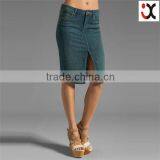 2015 New Designer Slit Denim Skirt Mature Women Short Skirt, Women's Clothing Imported From China JXQ1122 thumbnail-1