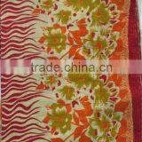 Multi color cotton floral quilt Vintage sari Kantha quilt
