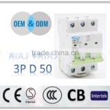 100% Quality Assurance MCB 3P D50 240/415V Mini Circuit Breakers
