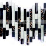 Black and White Crystal Glass Mosaic Tile of Indoor (PMGA033)