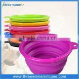 Blue Round Shape Silicone Pet Bowl Non-stick Pet Bowl thumbnail-4