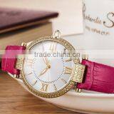 Hot Sale Lady Leather Crystal Wrist Watch With Fashion Style thumbnail-5