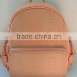 2016 Fashionable Snake and pu Pink Ladies Backpack