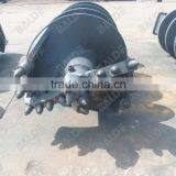 Rock auger with tungsten carbide teeth for piling