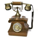 Wooden Carving Home Decor Vintage Old Telephone Retro