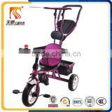 Old Style 3 Wheel Baby Tricycle With Roof and Push Bar Made in China on Sale thumbnail-3