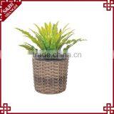 Cheap Resin Wicker & Metal Insert Miniature Table Flower Pots
