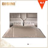 Italy New Classic Luxury Bedroom Furniture King Size Bed/ Elegant Beige Fabric Upholstery Top Quality Wedding Bed