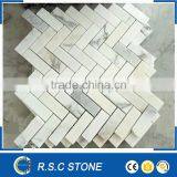 Herringbone Calacatta Gold Marble Mosaic Tile thumbnail-1