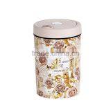 Plastic Open Top Structure Flip Round Trash Can Dustbin Trash Bin 10L thumbnail-3