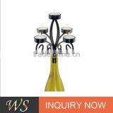 Romantic Novelty Design Fashion Black Metal Wine Bottle Candelabra/best Seller Wedding Candlestick/ Economic Candle Holder thumbnail-1