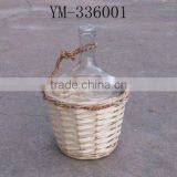 Willow Wine Basket With Glass thumbnail-1