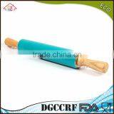 NBRSC Competitive Non-stick Silicone Rolling Pin With Wooden Handle Pastry Dough Roller Dumplings thumbnail-4