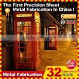 2014 Metal Public Wall Mirror Red London Antique Telephone Booth Decoration for Sale thumbnail-3