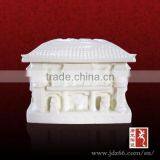 House Style White Glazed High Quality Funeral Furniture Cremation Urn for Home Usage thumbnail-1
