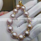 Grade AA 14-15mm Purple Edison Pearl Bracelet thumbnail-3