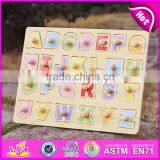 2017 Top Fashion Educational Toddlers Wooden Alphabet Puzzle W14M101 thumbnail-6