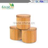 Round Bamboo Salt Box With Magnetic Closure is Eco-Friendly, 100% Organic Bamboo, Professional-Grade, Salt and Pepper Shaker thumbnail-6