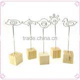 Office Gift Assorted Shapes Silver Metal Clip With Wooden Base