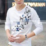 Promotional Custom Plain Dyed Unisex Adult O-neck Unisex Workwear T Shirt/Butterfly Printed Casual Shirts thumbnail-3