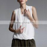 2016 Summer Clothing Directly Manufacturer Chiffon Sleeveless Latest Fashion Blouse Design thumbnail-3