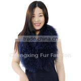 CX-A-52S Latest Fashionable Detachable Blue Collar Mongolian Lamb Big Fur Collar thumbnail-3