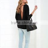 MGOO High Quality Stock Wholesale Sweater Designs for Ladies Backless Party Sweater Long Sleeve Casual Wear JR8556 thumbnail-2