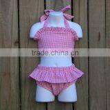 Summer Time Classical Pure Color Baby Girl's Swimsuit Two Piece Fashion Swimsuit thumbnail-1