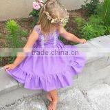 Latest Kids Modeling Clothes Fairy Mint Green Cotton Dress Children Lace Frocks thumbnail-5